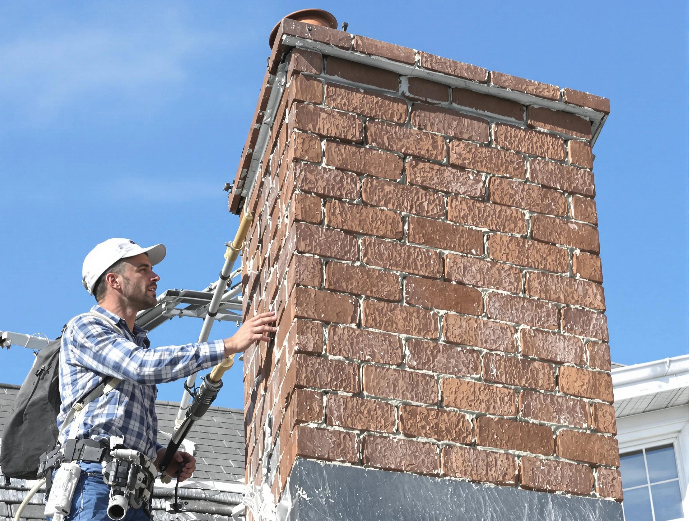 Brickwork for a chimney rebuild by Union City Chimney Sweep in Union City, NJ