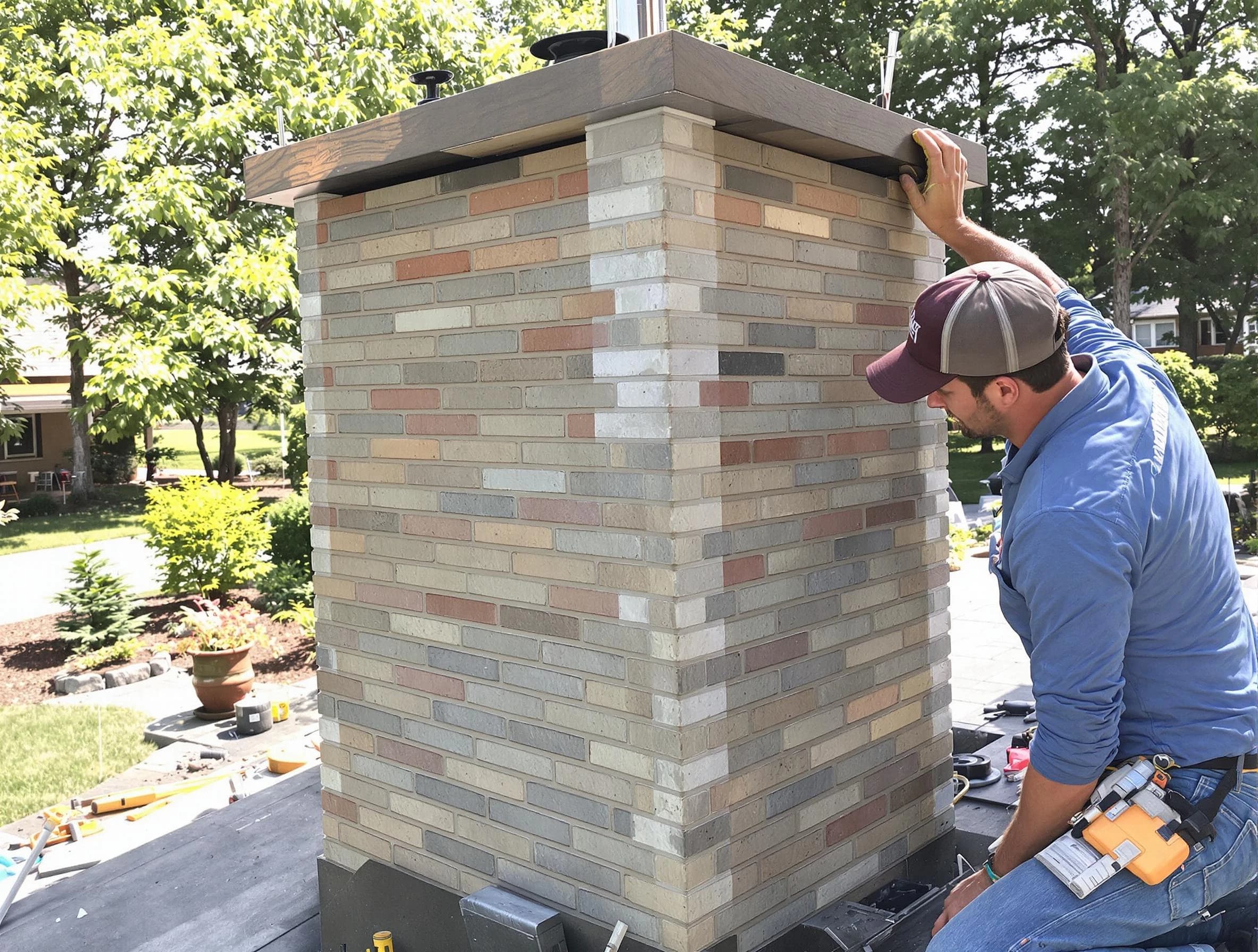 Union City Chimney Sweep completing a modern chimney remodel in Union City, NJ