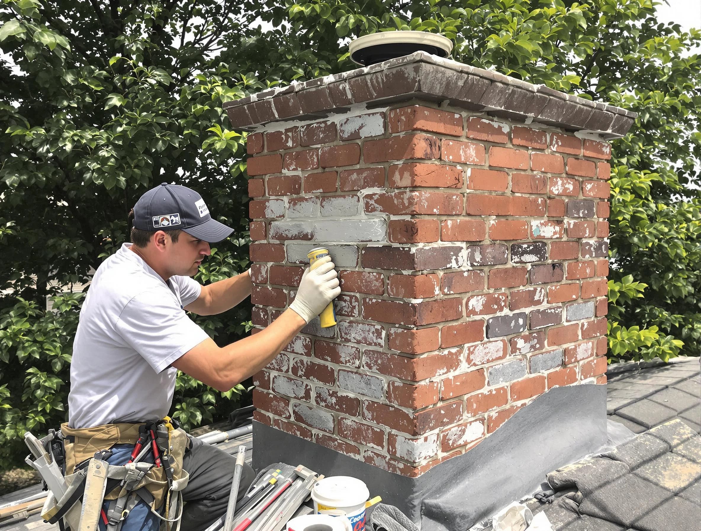 Union City Chimney Sweep restoring an aging chimney in Union City, NJ