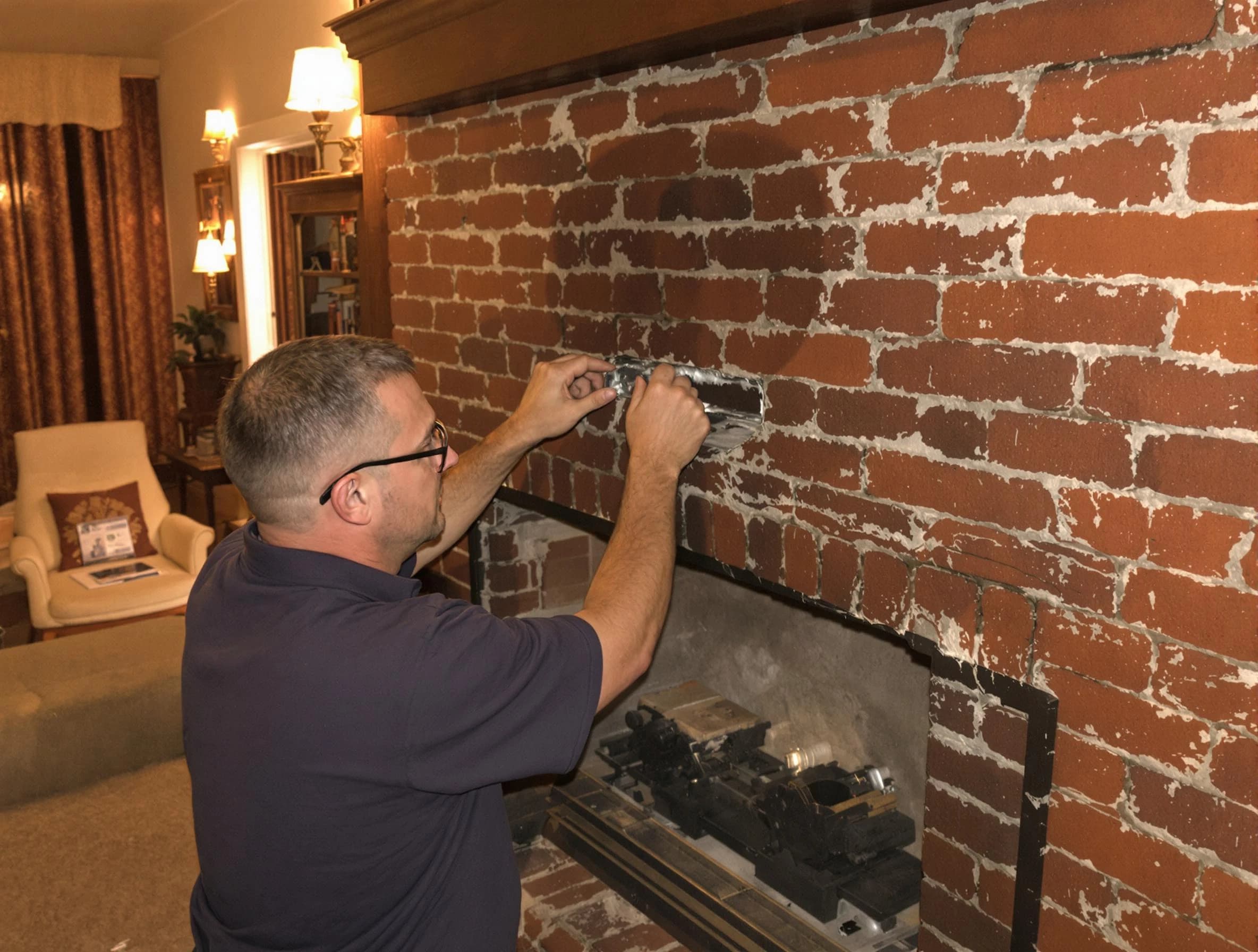 Union City Chimney Sweep expert fixing a fireplace in Union City, NJ