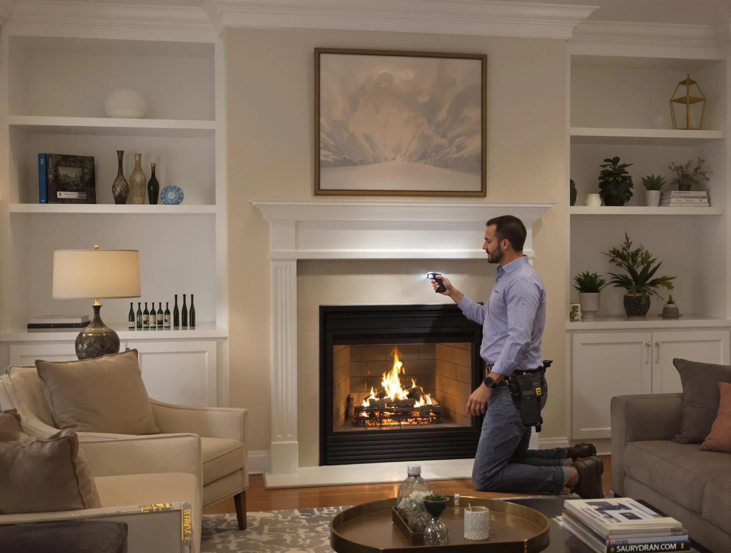 Union City Chimney Sweep conducting a fireplace safety inspection in Union City, NJ