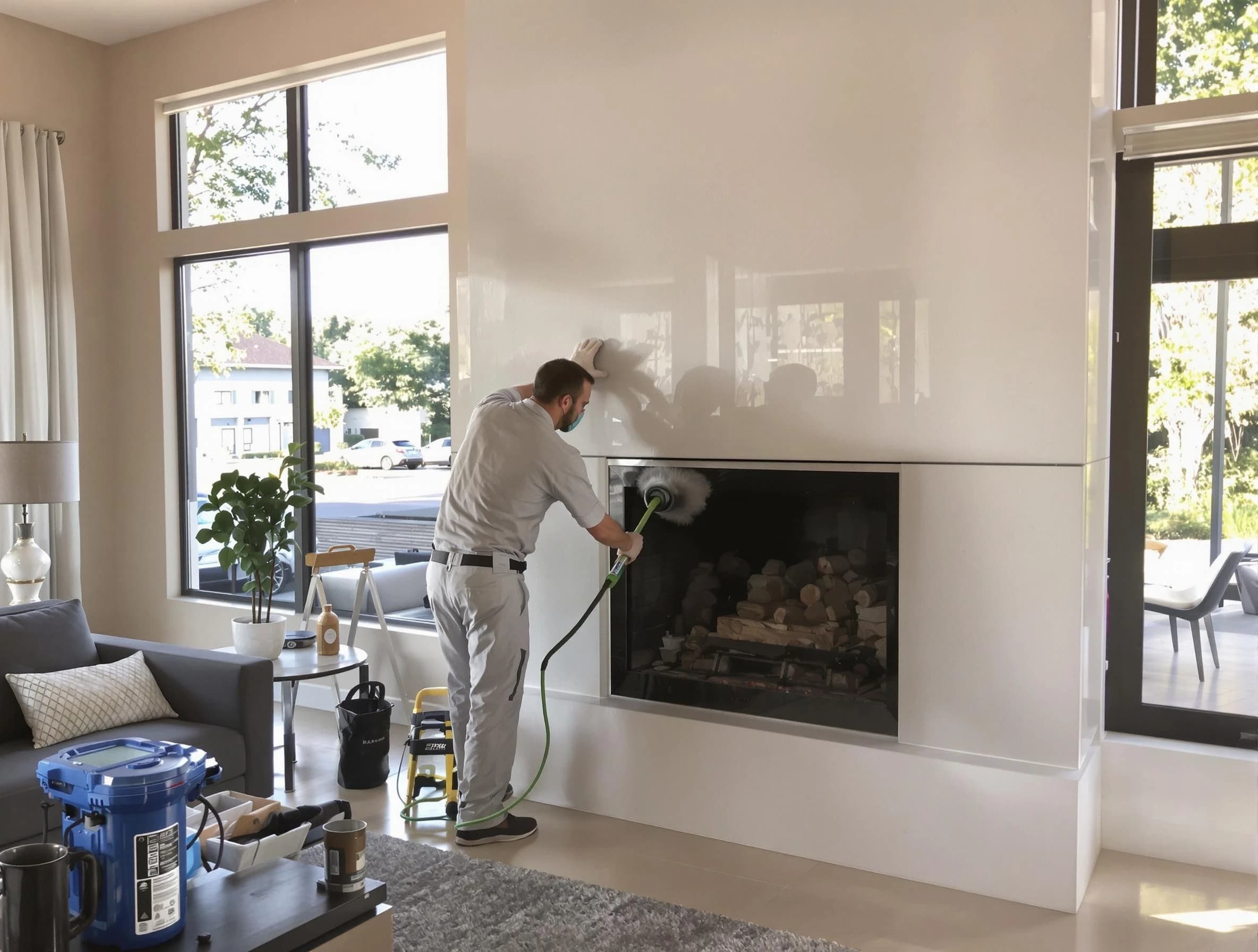 Union City Chimney Sweep performing thorough soot removal in Union City, NJ