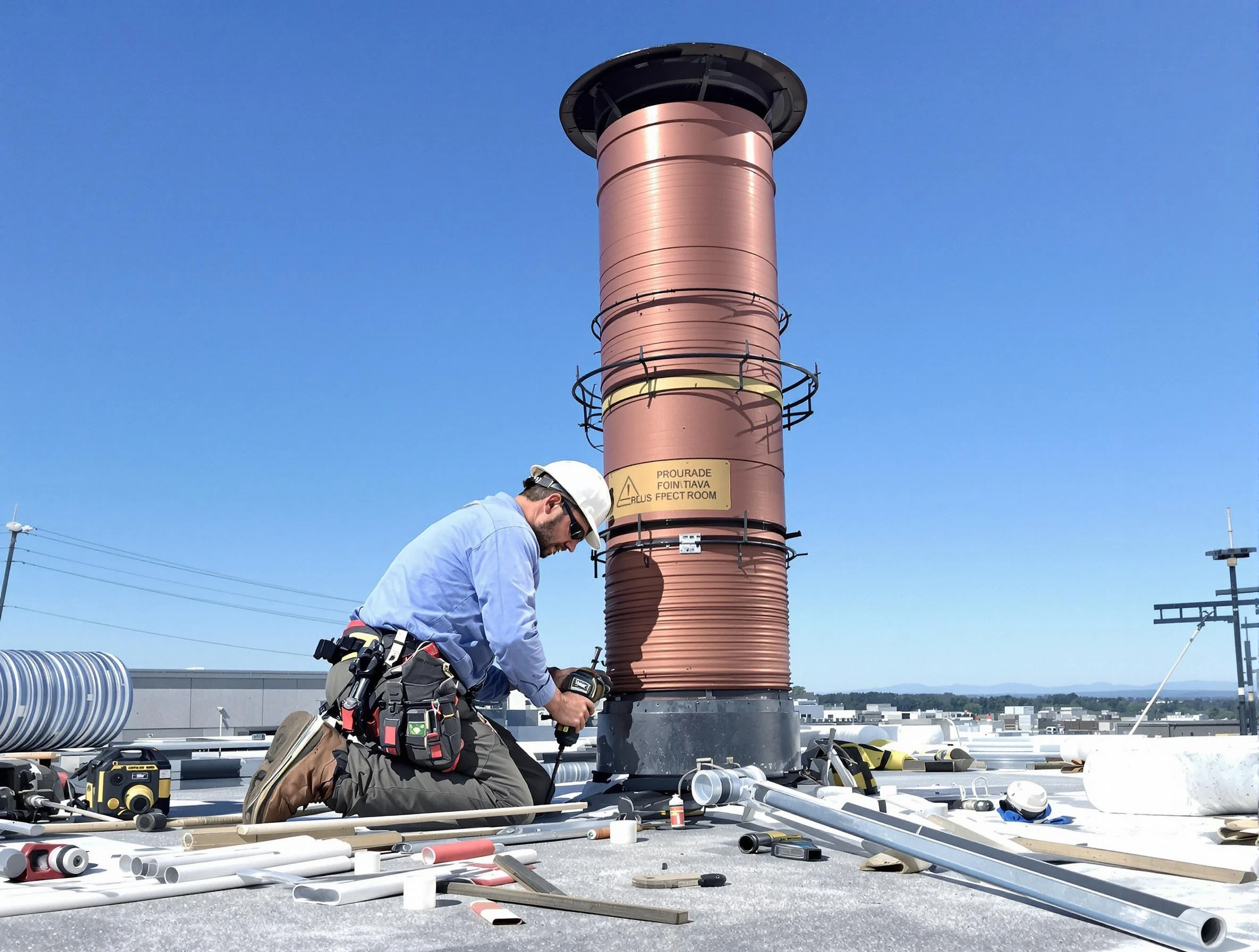 Installed chimney liner by Union City Chimney Sweep in Union City, NJ