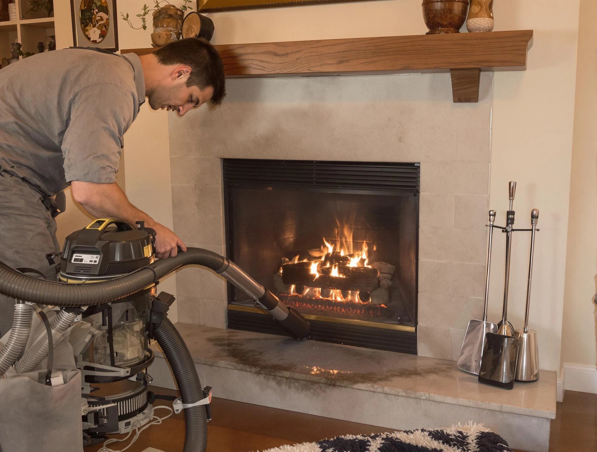 Routine fireplace upkeep by Union City Chimney Sweep in Union City, NJ